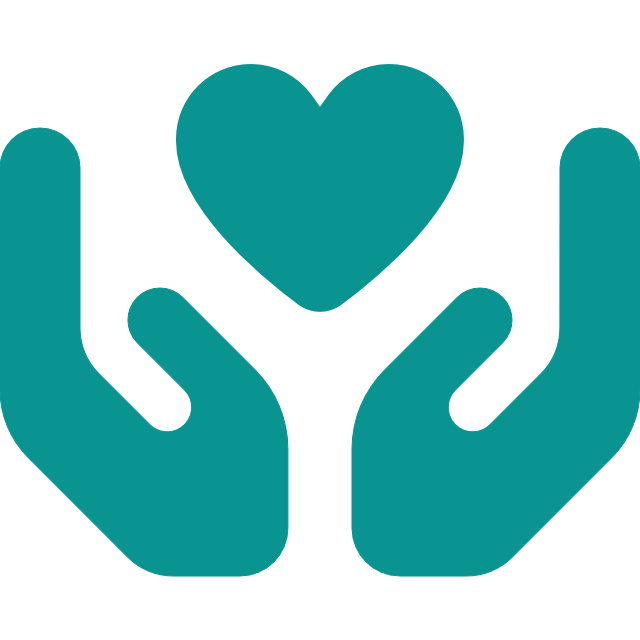 hands holding hearth